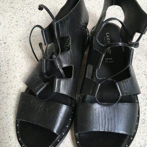 Carmens black leather strappy flat sandals EU size 39 (US 8.5)